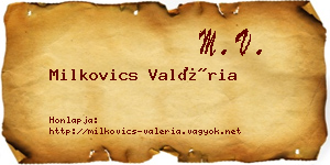 Milkovics Valéria névjegykártya