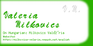 valeria milkovics business card